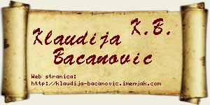 Klaudija Bacanović vizit kartica